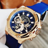 Buy Shop Guess Third Gear Analog Blue Dial Blue Rubber Strap Watch for Men - GW0334G3 USA Online