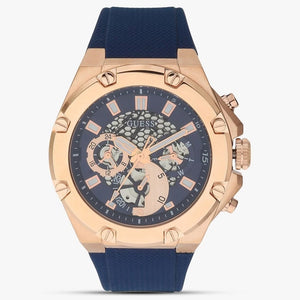 Buy Shop Guess Third Gear Analog Blue Dial Blue Rubber Strap Watch for Men - GW0334G3 USA Online