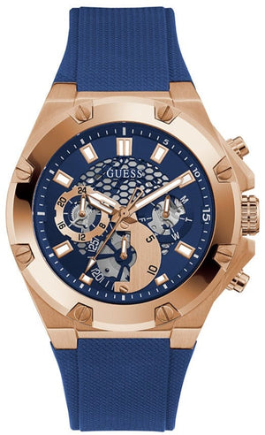 Buy Shop Guess Third Gear Analog Blue Dial Blue Rubber Strap Watch for Men - GW0334G3 USA Online