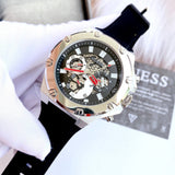 Buy Shop Guess Third Grear Multi Function Black Dial Black Rubber Strap Watch for Men- GW0334G1 USA Online