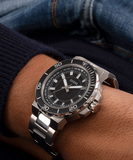 Buy Shop Guess Track Black Dial Silver Steel Strap Watch for Men - GW0426G1 USA Online