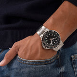 Buy Shop Guess Track Black Dial Silver Steel Strap Watch for Men - GW0426G1 USA Online