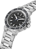 Buy Shop Guess Track Black Dial Silver Steel Strap Watch for Men - GW0426G1 USA Online