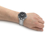 Buy Shop Guess Track Black Dial Silver Steel Strap Watch for Men - GW0426G1 USA Online