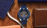 Buy Shop Guess Trade Blue Dial Blue Silicone Strap Watch for Men - W0967G2 USA Online