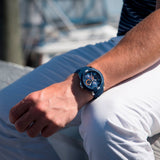 Buy Shop Guess Trade Blue Dial Blue Silicone Strap Watch for Men - W0967G2 USA Online