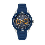 Buy Shop Guess Trade Blue Dial Blue Silicone Strap Watch for Men - W0967G2 USA Online