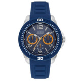 Buy Shop Guess Trade Blue Dial Blue Silicone Strap Watch for Men - W0967G2 USA Online