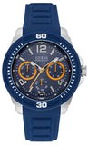 Buy Shop Guess Trade Blue Dial Blue Silicone Strap Watch for Men - W0967G2 USA Online