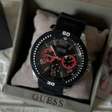 Buy Shop Guess Tread Black Dial Black Rubber Strap Watch for Men - W0967G1 USA Online