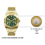 Buy Shop Guess Trend Analog Green Dial Gold Steel Strap Watch For Men - GW0624G2 USA Online