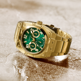 Buy Shop Guess Trend Analog Green Dial Gold Steel Strap Watch For Men - GW0624G2 USA Online