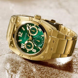 Buy Shop Guess Trend Analog Green Dial Gold Steel Strap Watch For Men - GW0624G2 USA Online