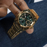Buy Shop Guess Trend Analog Green Dial Gold Steel Strap Watch For Men - GW0624G2 USA Online
