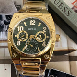 Buy Shop Guess Trend Analog Green Dial Gold Steel Strap Watch For Men - GW0624G2 USA Online
