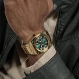 Buy Shop Guess Trend Analog Green Dial Gold Steel Strap Watch For Men - GW0624G2 USA Online
