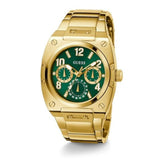 Buy Shop Guess Trend Analog Green Dial Gold Steel Strap Watch For Men - GW0624G2 USA Online