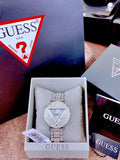 Buy Shop Guess Trend Diamonds Gold Dial Gold Steel Strap Watch for Women - GW0512L2 USA Online