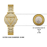 Buy Shop Guess Trend Diamonds Gold Dial Gold Steel Strap Watch for Women - GW0512L2 USA Online