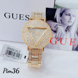 Buy Shop Guess Trend Diamonds Gold Dial Gold Steel Strap Watch for Women - GW0512L2 USA Online