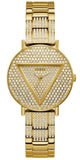 Buy Shop Guess Trend Diamonds Gold Dial Gold Steel Strap Watch for Women - GW0512L2 USA Online