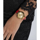 Buy Shop Guess Trend Dragon Gold Dial Red Leather Strap Watch For Women - GW0646L1 USA Online
