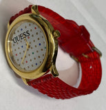 Buy Shop Guess Trend Dragon Gold Dial Red Leather Strap Watch For Women - GW0646L1 USA Online