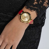 Buy Shop Guess Trend Dragon Gold Dial Red Leather Strap Watch For Women - GW0646L1 USA Online