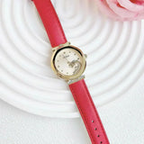 Buy Shop Guess Trend Dragon Gold Dial Red Leather Strap Watch For Women - GW0646L1 USA Online