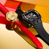 Buy Shop Guess Trend Dragon Gold Dial Red Leather Strap Watch For Women - GW0646L1 USA Online