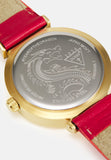 Buy Shop Guess Trend Dragon Gold Dial Red Leather Strap Watch For Women - GW0646L1 USA Online