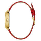 Buy Shop Guess Trend Dragon Gold Dial Red Leather Strap Watch For Women - GW0646L1 USA Online