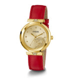Buy Shop Guess Trend Dragon Gold Dial Red Leather Strap Watch For Women - GW0646L1 USA Online