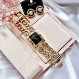 Buy Shop Guess Trend Multi Chain Black Dial Gold Steel Strap Watch for Women - U1117L5 USA Online