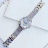 Buy Shop Guess Tri Glitz Quartz Silver Dial Silver Mesh Bracelet Watch For Women - W1142L1 USA Online