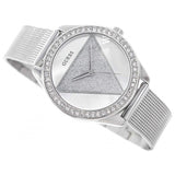 Buy Shop Guess Tri Glitz Quartz Silver Dial Silver Mesh Bracelet Watch For Women - W1142L1 USA Online
