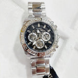 Buy Shop Guess Trophy Chronograph Diamonds Black Dial Silver Steel Strap Watch for Men - GW0390G1 USA Online