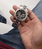 Buy Shop Guess Trophy Chronograph Diamonds Black Dial Silver Steel Strap Watch for Men - GW0390G1 USA Online
