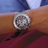 Buy Shop Guess Trophy Chronograph Diamonds Black Dial Silver Steel Strap Watch for Men - GW0390G1 USA Online