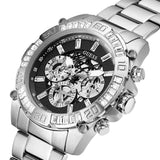 Buy Shop Guess Trophy Chronograph Diamonds Black Dial Silver Steel Strap Watch for Men - GW0390G1 USA Online