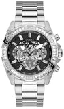 Buy Shop Guess Trophy Chronograph Diamonds Black Dial Silver Steel Strap Watch for Men - GW0390G1 USA Online