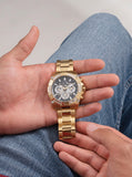 Buy Shop Guess Trophy Diamonds Black Dial Gold Steel Strap Watch for Men - GW0390G2 USA Online
