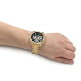 Buy Shop Guess Trophy Diamonds Black Dial Gold Steel Strap Watch for Men - GW0390G2 USA Online