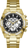 Buy Shop Guess Trophy Diamonds Black Dial Gold Steel Strap Watch for Men - GW0390G2 USA Online