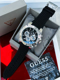 Buy Shop Guess Trophy Multifunction Black Dial Black Rubber Strap Watch for Men - GW0333G1 USA Online