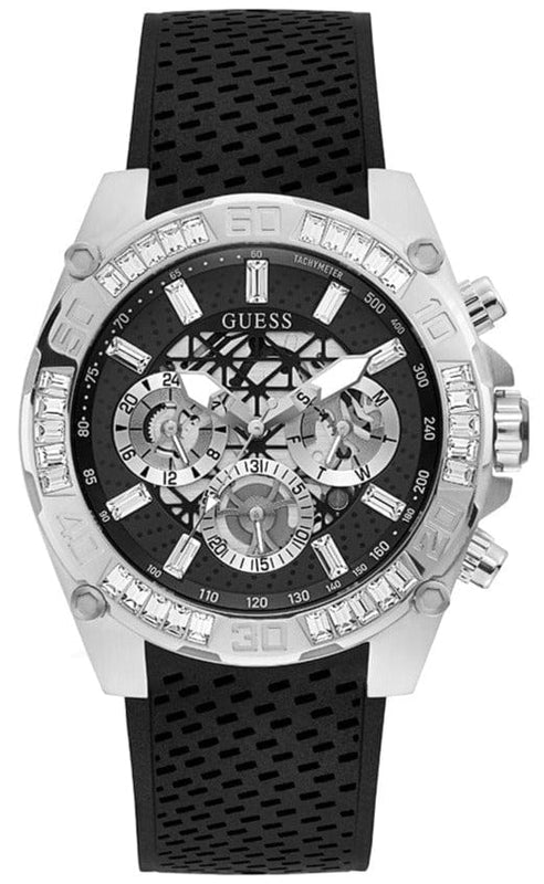 Buy Shop Guess Trophy Multifunction Black Dial Black Rubber Strap Watch for Men - GW0333G1 USA Online