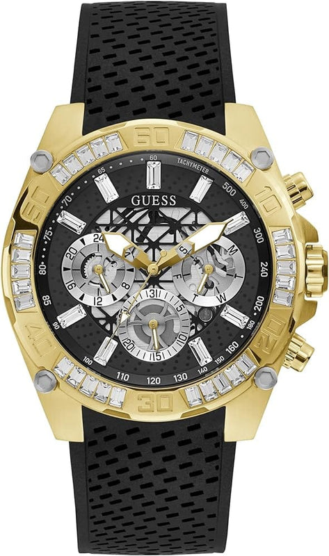Buy Shop Guess Trophy Multifunction Black Dial Black Rubber Strap Watch for Men - GW0333G2 USA Online