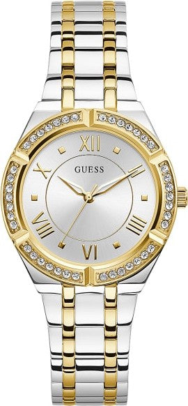 Buy Shop Guess Cosmo Diamonds Silver Dial Two Tone Steel Strap Watch for Women - GW0033L4 USA Online