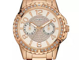 Buy Shop Guess Sassy Quartz White Dial Rose Gold Steel Strap Watch For Women - W0705L3 USA Online