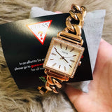 Buy Shop Guess Vanity Diamonds Silver Dial Gold Steel Strap Watch for Women - W1030L4 USA Online